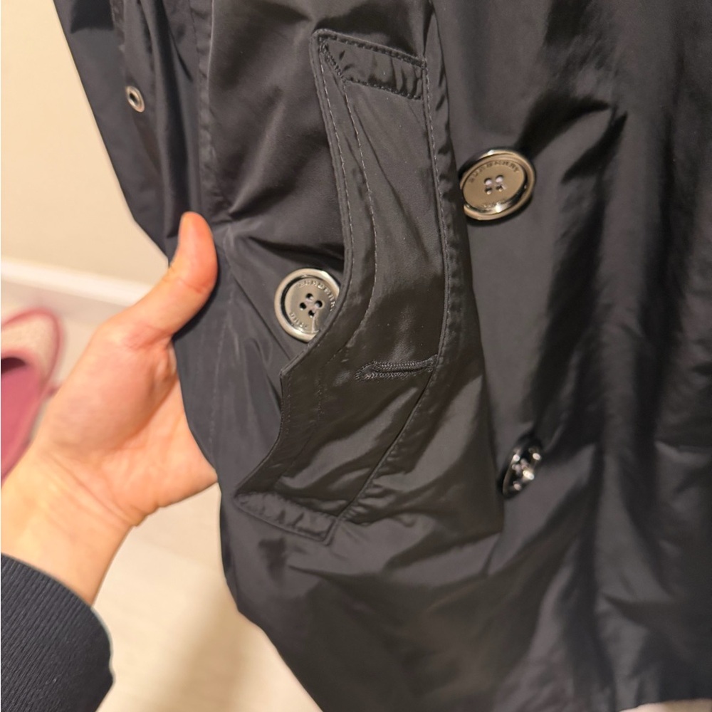 Burberry Brit Belted Double-Breasted Logo Trench coat Black - Picture 4 of 12
